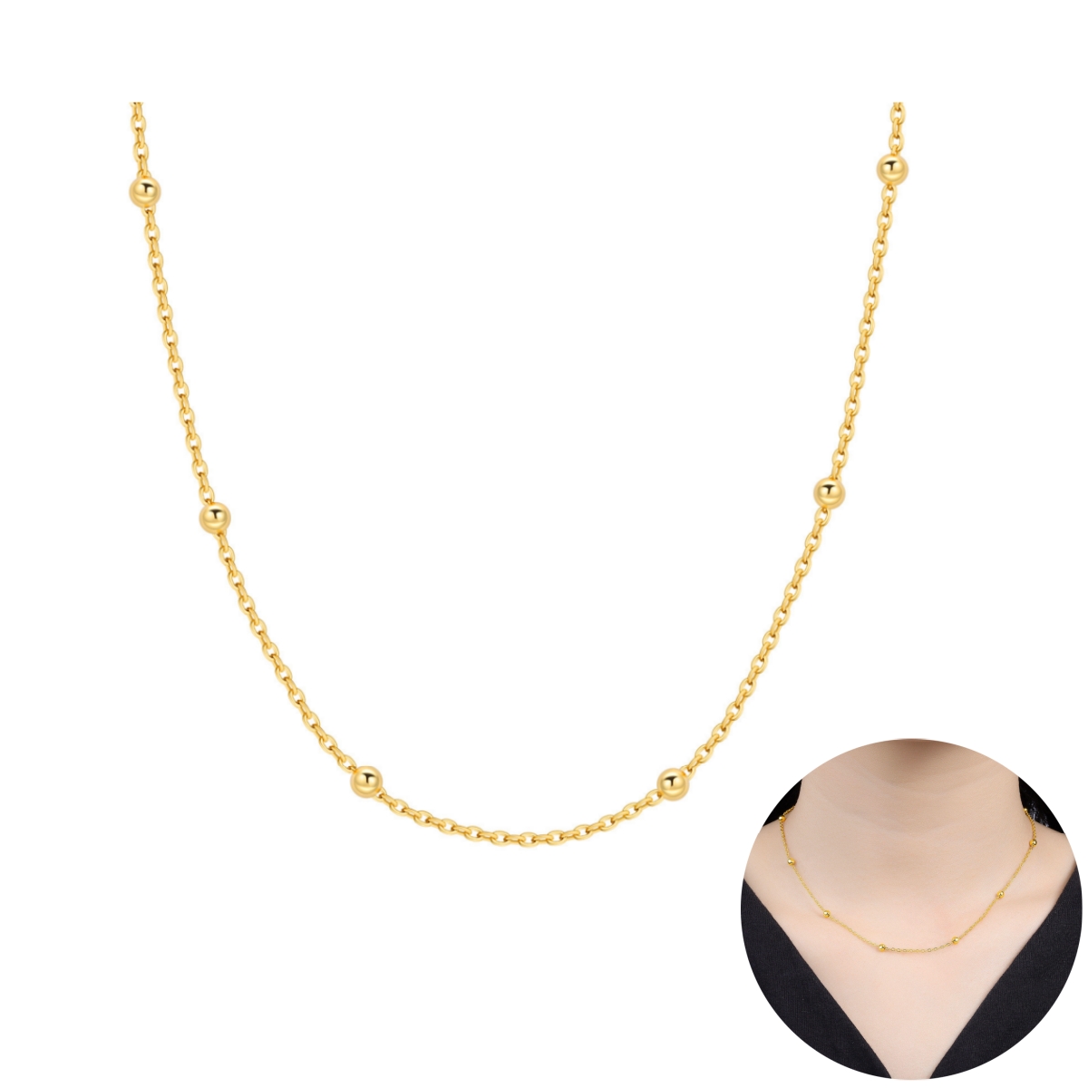 Pearl Trim Chain - Orstarry S925 スターリングシルバー 18k ゴールド多用途パールチェーンペンダントネックレス女性の誕生日プレゼントファッションジュエリー