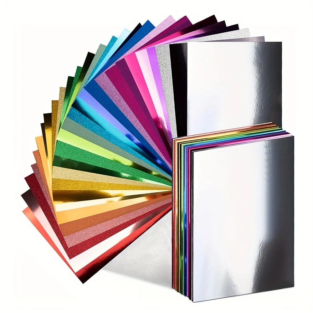 Glitter Vinyl Roll - ミラーホログラフィックカラーグリッターメタリック箔紙 250gsm 8.27 