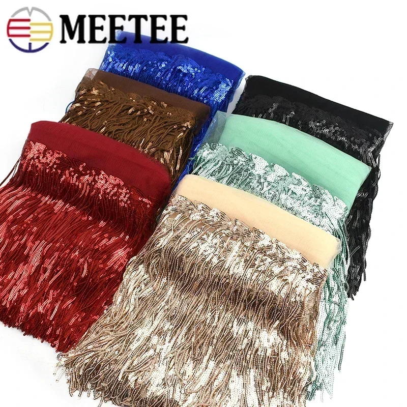 Fringe Ribbon Sewing - キラキラ刺繍フリンジレーストリム,キラキラリボン,バンド生地,ダンスパフォーマンス,DIY服,縫製フリンジ,2ヤード,5ヤード,10ヤード