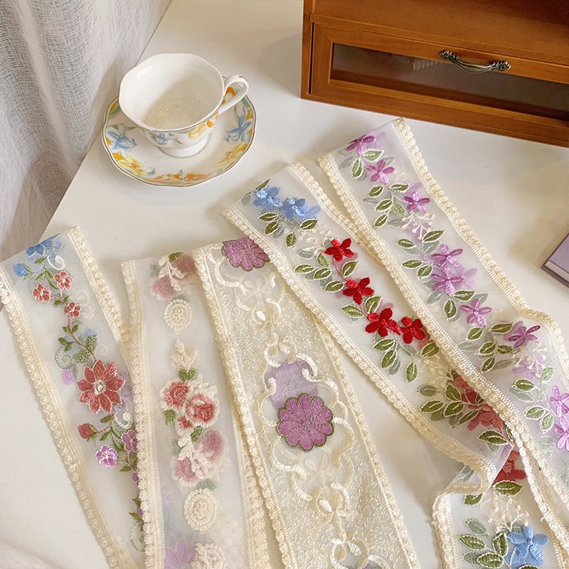 Lace Ribbon Trim - レース刺ribbonフラワーリボン日曜大工、ヘabandヘアクリップ、ヘッドウェアアクセサリー、ファブリック、9cm、1ヤード