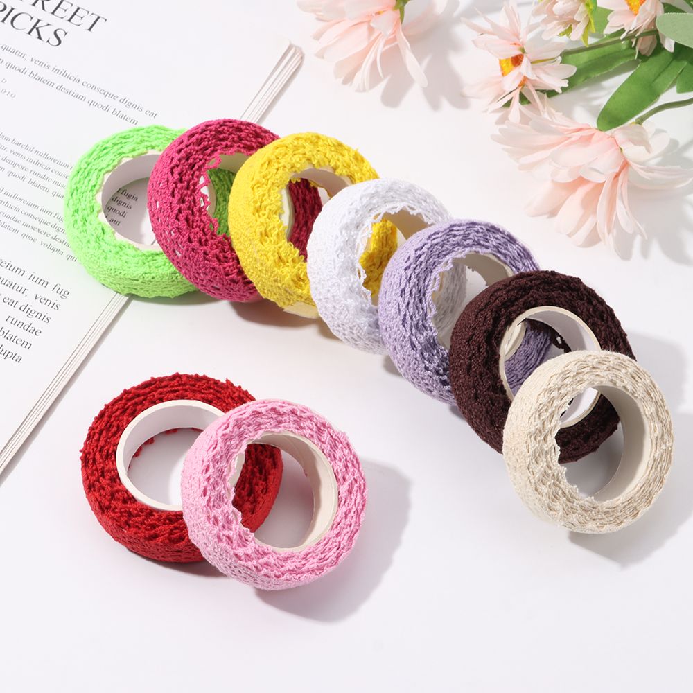 Lace Ribbon Trim - 2ヤード/ロール ウェディングデコレーション DIYクラフト 刺繍レーステープ ステッカー布テープ トリミングリボン