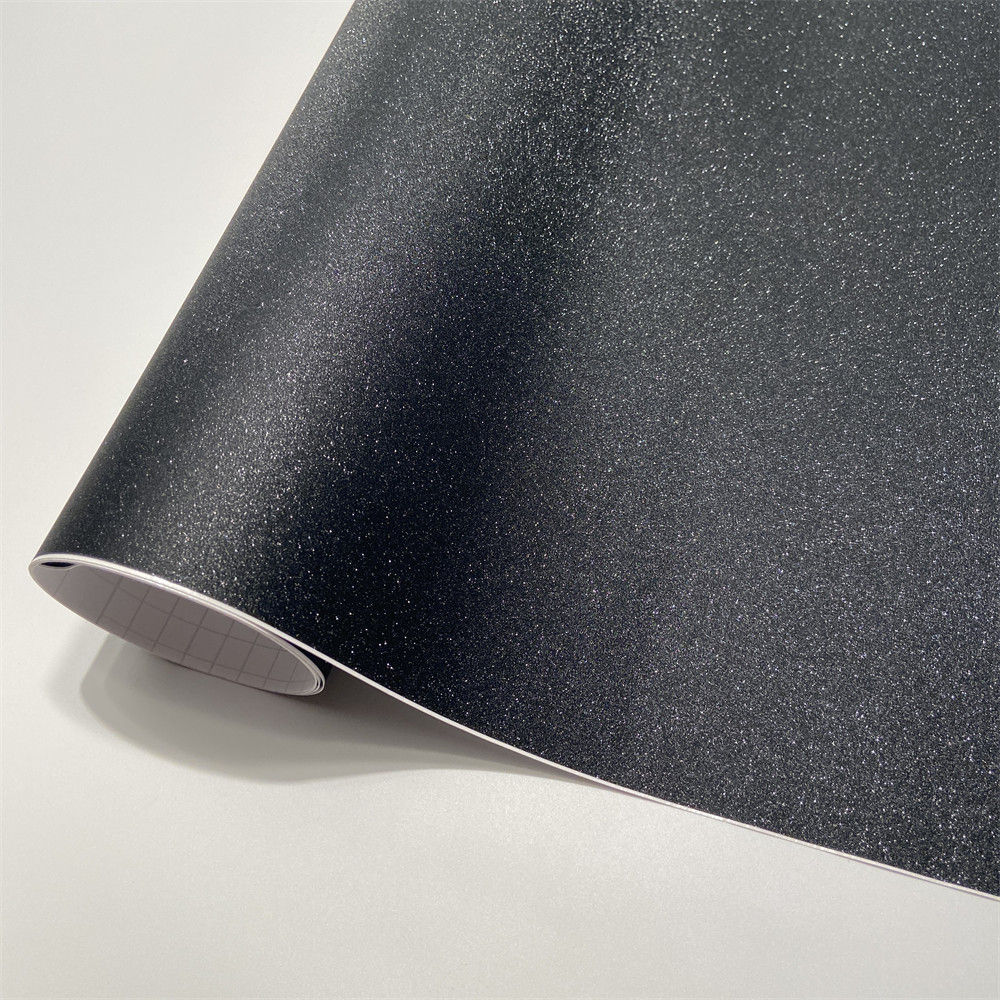 Glitter Vinyl Roll - サンドグリッターブラックダイヤモンドビニールラップフィルム車体バイクステッカーロールラッピングデカール