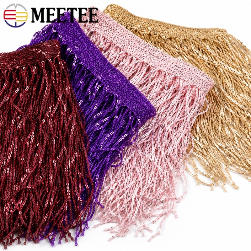 3/5ヤード 20cm スパンコールタッセルフリンジトリム  - Fringe Ribbon Sewing のレビューと価格