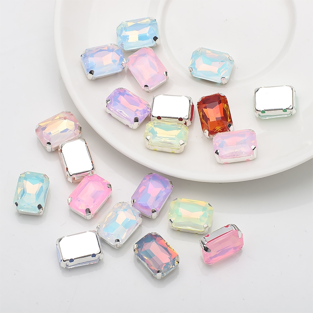 10個 10x14mm ラインストーン 縫い付け 長方形 シ - Sew On Rhinestone のレビューと価格