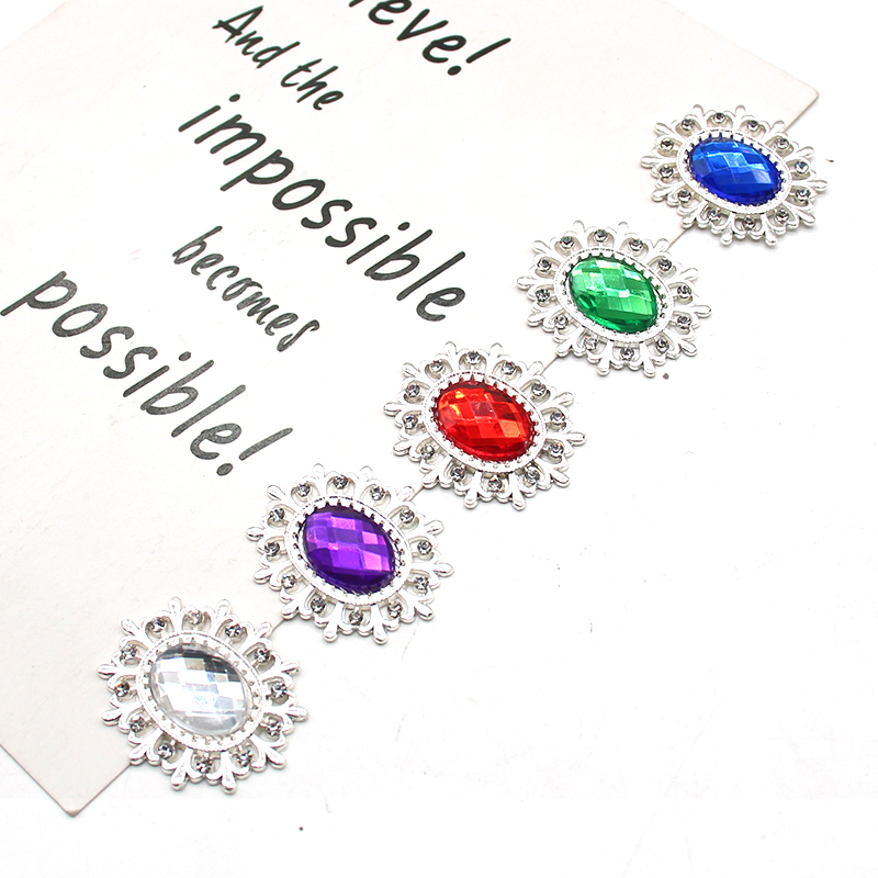 10個25*30ミリメートルdiy合金アクセサリースナップ売 - Sew On Rhinestone のレビューと価格