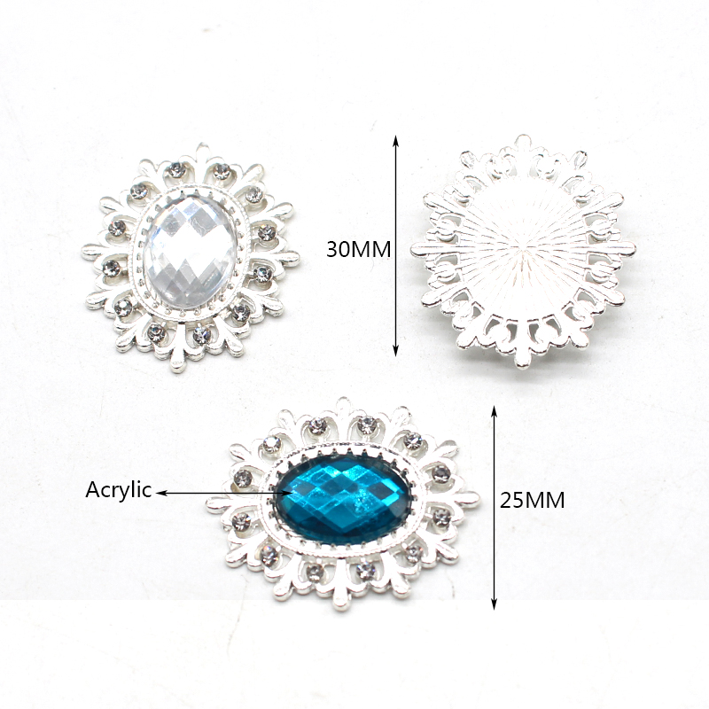 10個25*30ミリメートルdiy合金アクセサリースナップ売 - Sew On Rhinestone のレビューと価格