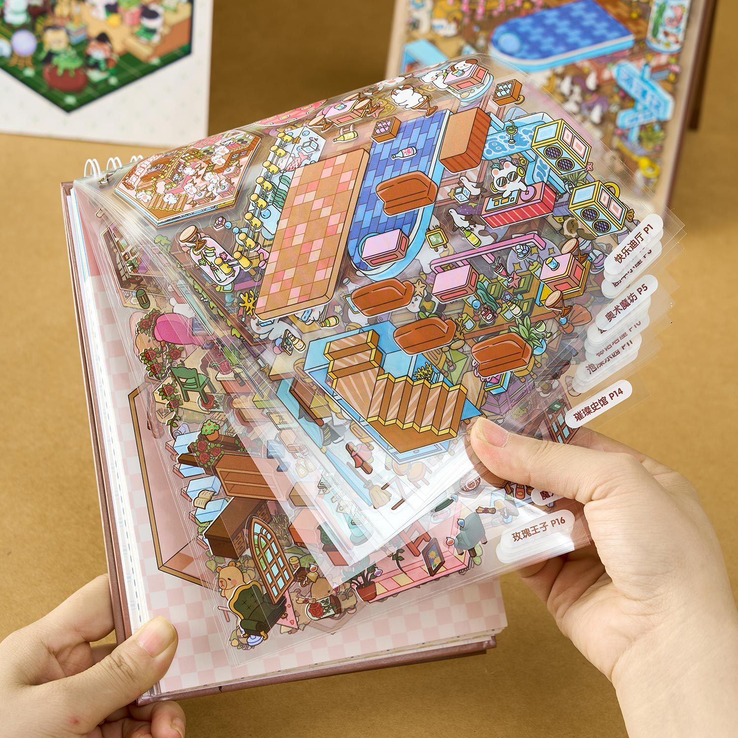 3Dミニチュアシーンステッカーブック、40枚入り+1ピンセッ - Glitter Vinyl Roll のレビューと価格