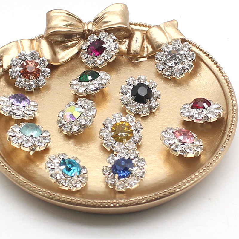 縫製用ラインストーン付きラウンドメタル縫製ボタン,ウェディン - Sew On Rhinestone のレビューと価格