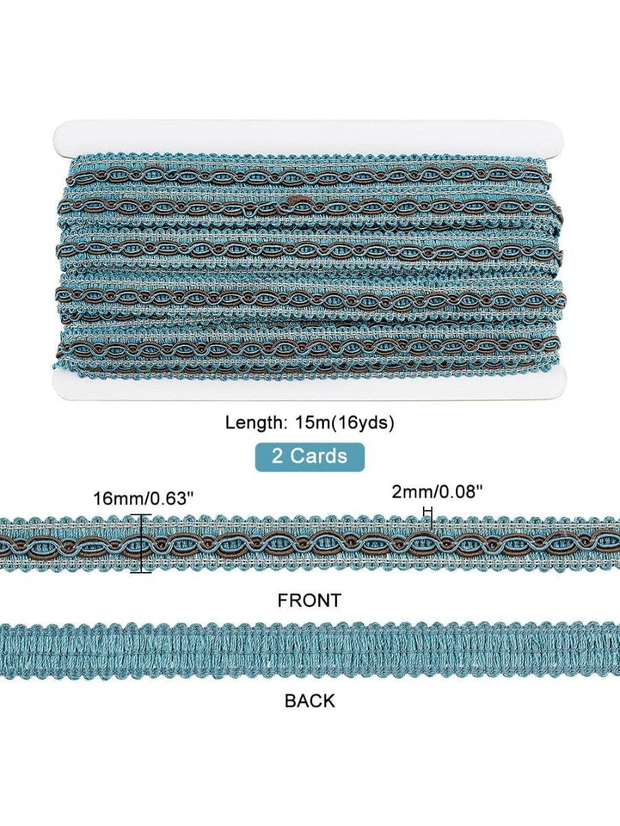 縫製用の基本的なポリエステルフリンジトリム,青い編組タイヤ, - Fringe Ribbon Sewing のレビューと価格