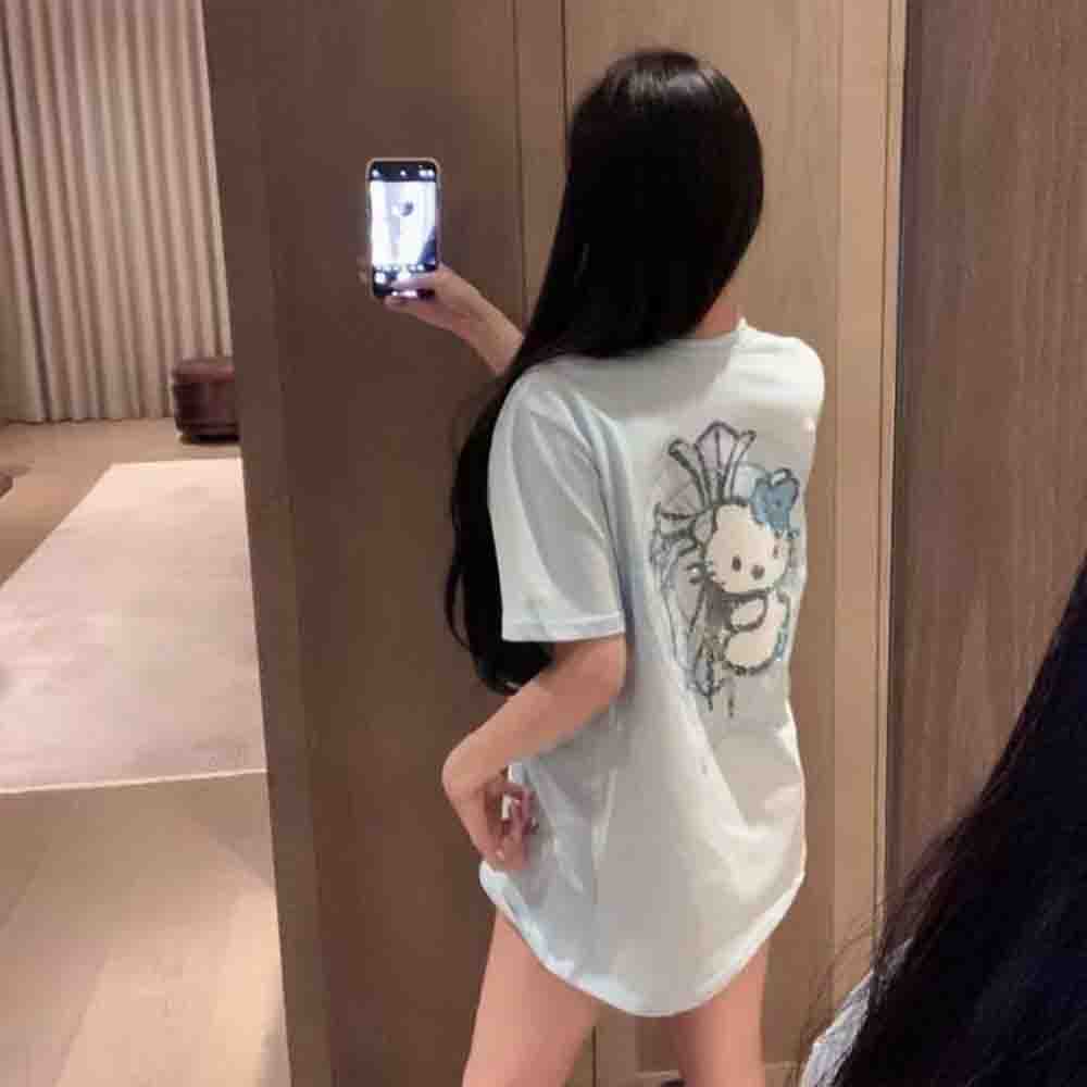 韓国語版ハローキティダイヤモンドプリントレディースTシャツY - Embellish Knit のレビューと価格