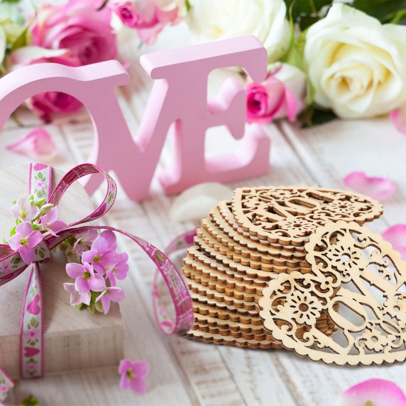10 個の木製ハート未完成の木製ピース工芸品用愛の装飾品吊り - Craft Embellishment のレビューと価格