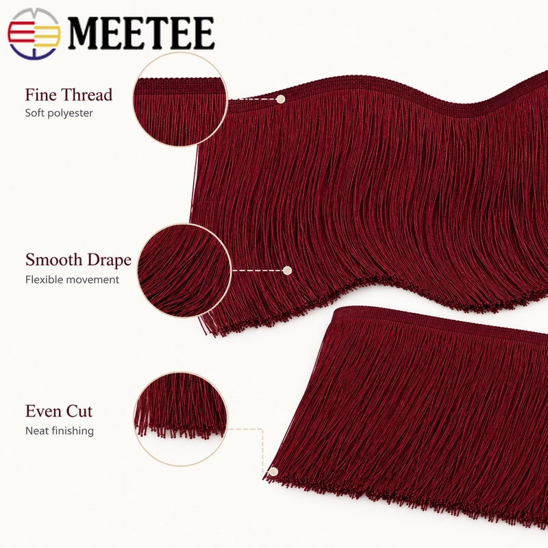 5/10ヤード 10-30cm レッドタッセルフリンジトリム - Fringe Ribbon Sewing のレビューと価格