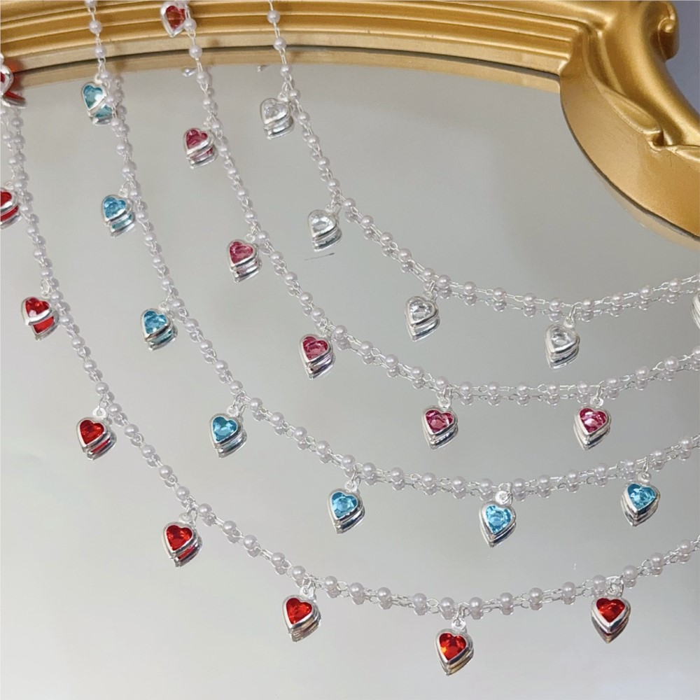 0.5メートル/1メートル ピンククリスタルハート真鍮チェー - Pearl Trim Chain のレビューと価格