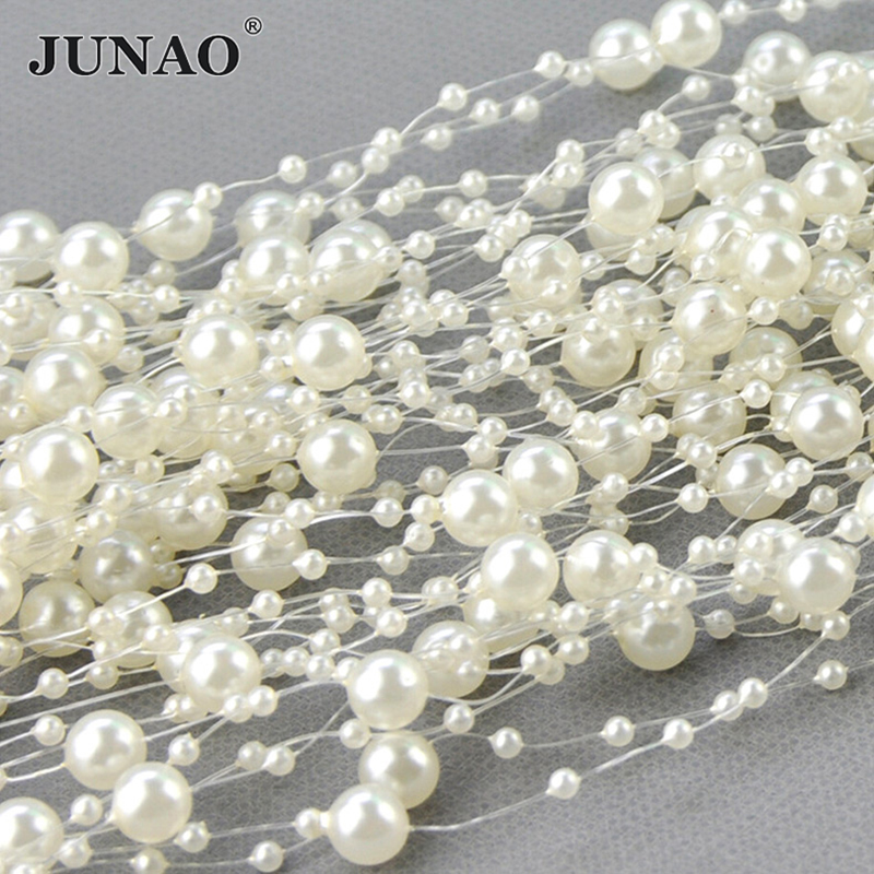 JUNAO 20メートル 3+8mm ホワイトラウンドパール - Pearl Trim Chain のレビューと価格