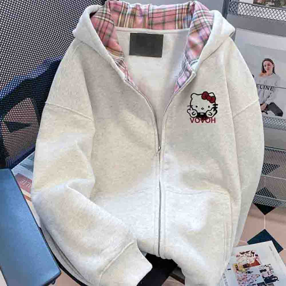 ハローキティ女性のフード付きスウェットシャツかわいい漫画学生 - Embellish Knit のレビューと価格