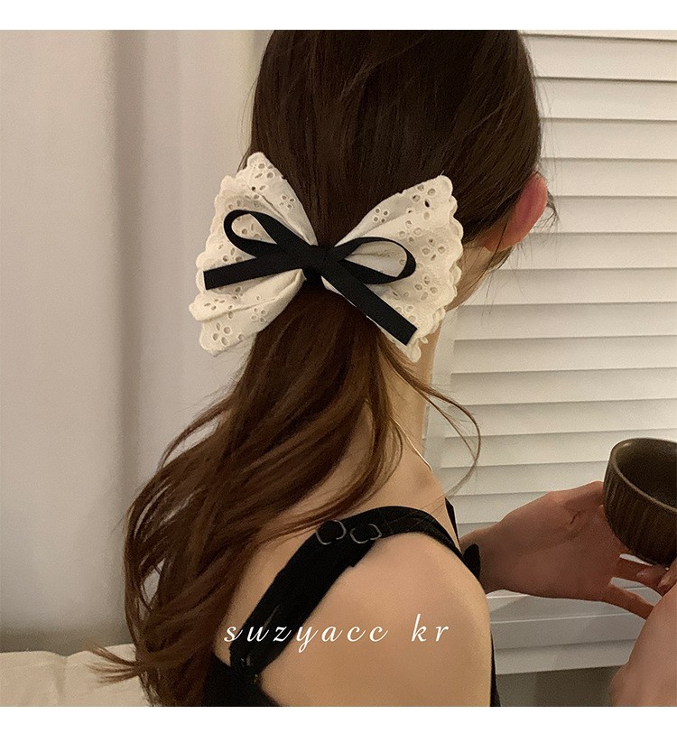 フレンチレトロ二重層リボンレース大腸ヘッドバンド新しいヘアネ - Lace Ribbon Trim のレビューと価格