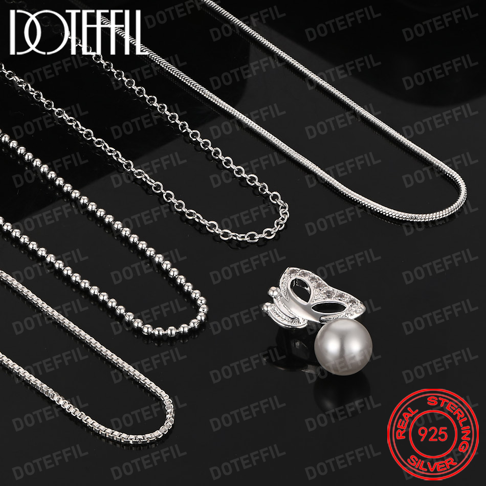 925 スターリングシルバーの絶妙な蝶の真珠ペンダントネック - Pearl Trim Chain のレビューと価格