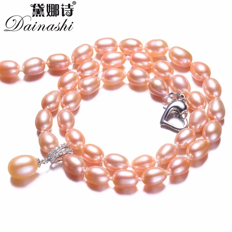 Dainashi 925 スターリングシルバー真珠のネックレ - Pearl Trim Chain のレビューと価格