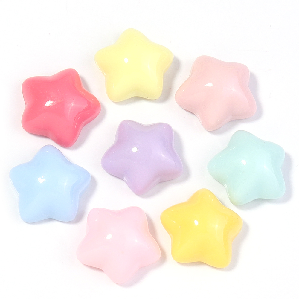 50 ピース/ロット 16 ミリメートルカラフルなスター樹脂 - Embellishment Crafts のレビューと価格