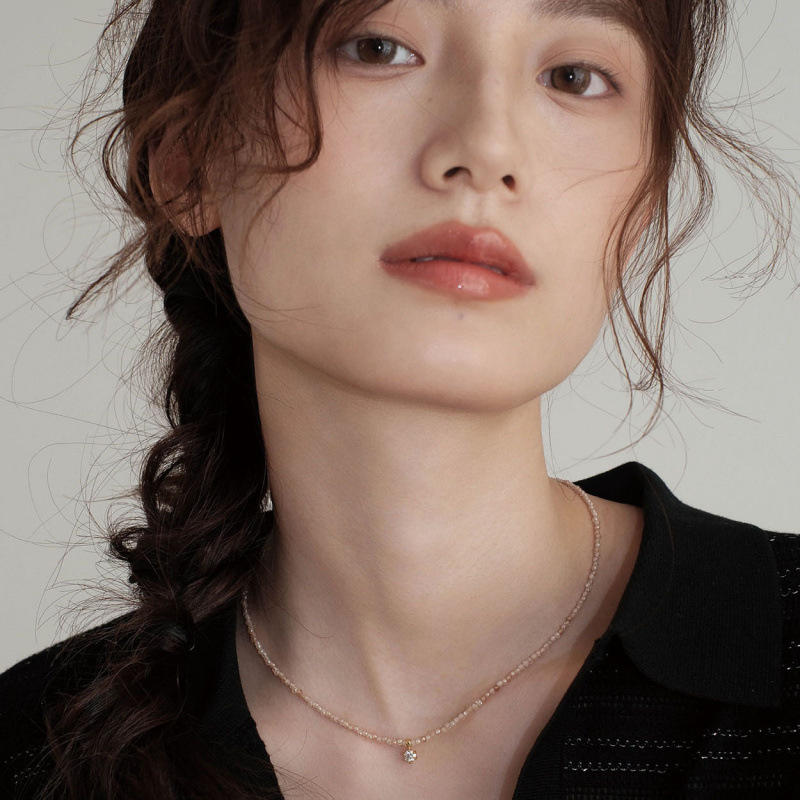 ファッションヴィンテージセクシーなジルコンペンダントネックレ - Pearl Trim Chain のレビューと価格