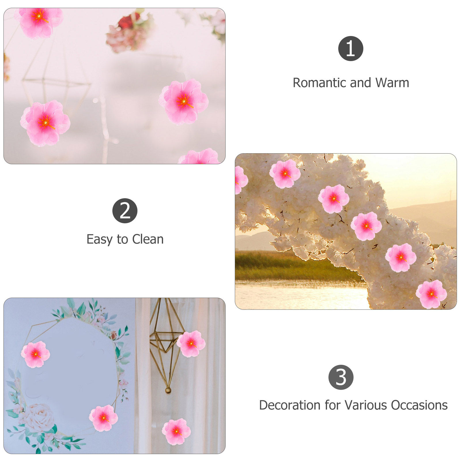 100個入り装飾用生地桜の花、ウェディングドレスの装飾、DI - Embellishment Crafts のレビューと価格