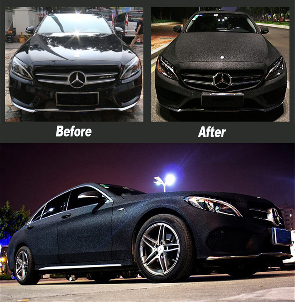 サンドグリッターブラックダイヤモンドビニールラップフィルム車 - Glitter Vinyl Roll のレビューと価格