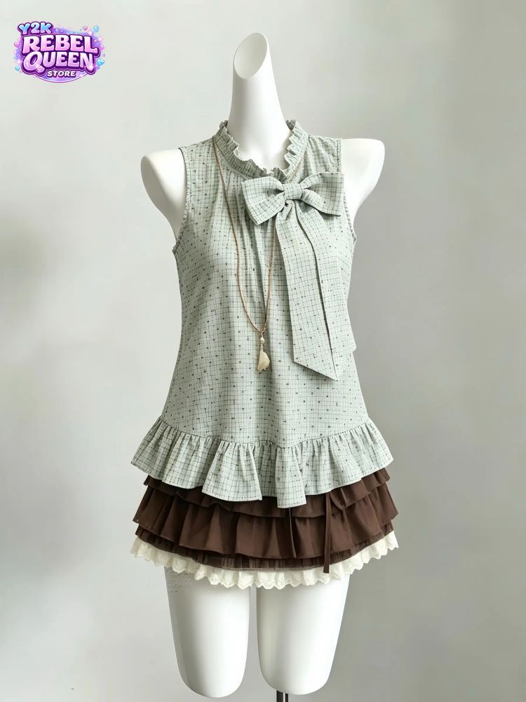 日本のヴィンテージ風スウィーティー2ピースセット レディース - Elastic Lace Trim のレビューと価格