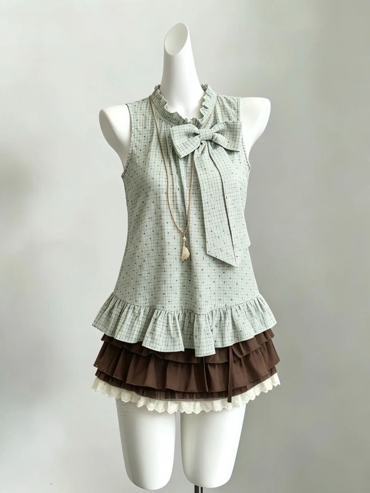 日本のヴィンテージ風スウィーティー2ピースセット レディース - Elastic Lace Trim のレビューと価格