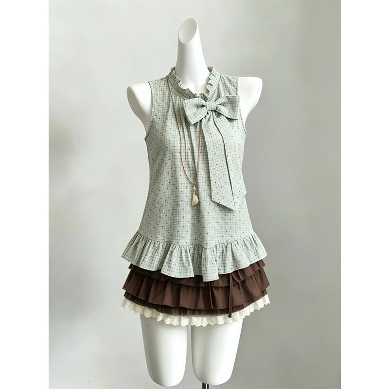 日本のヴィンテージ風スウィーティー2ピースセット レディース - Elastic Lace Trim のレビューと価格