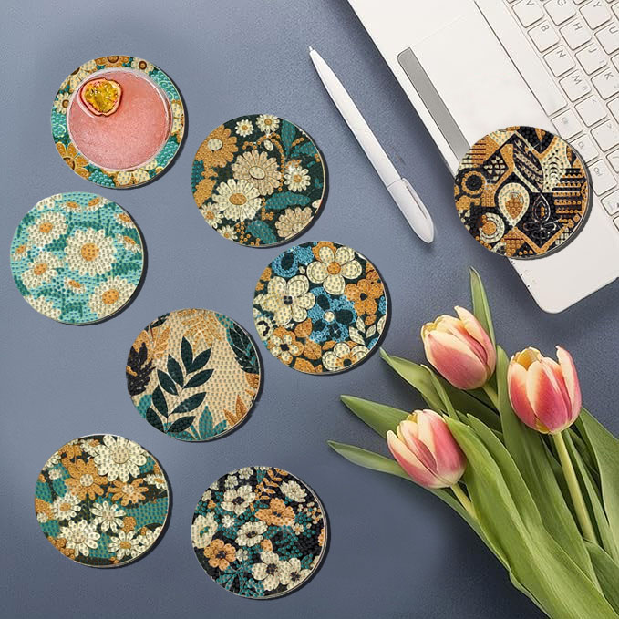 8ピースDIYダイヤモンドペインティングアートセット花柄コー - Embellishment Crafts のレビューと価格