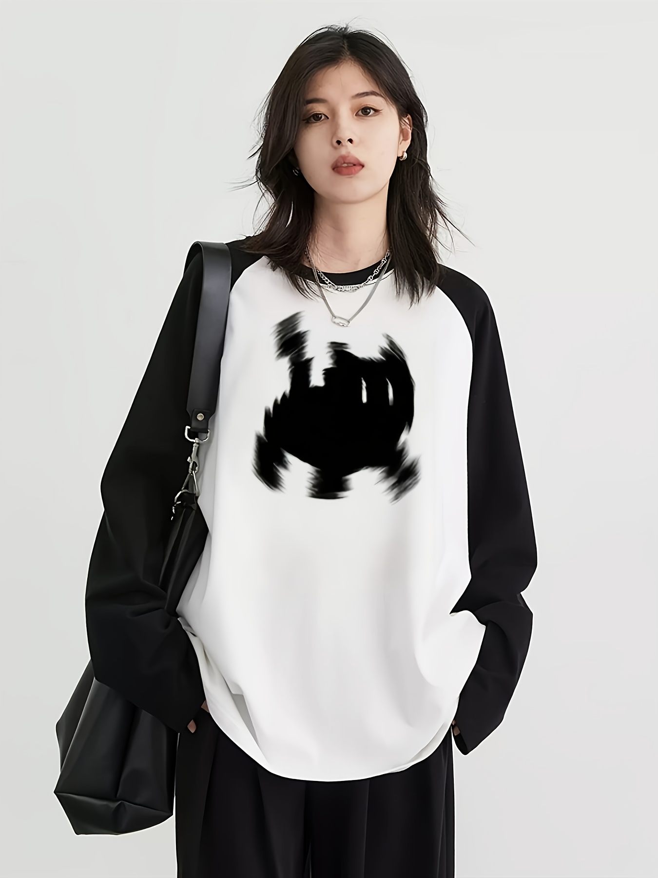 Y2K レディース ラグラン長袖 Tシャツ ブロック柄 かわ - Embellish Knit のレビューと価格